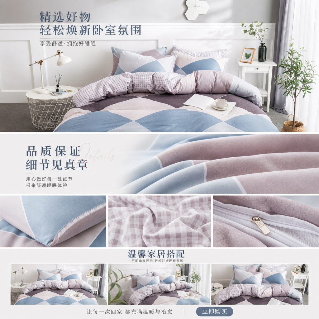 Ropa de cama textil casero de boda conjunto de cuatro piezas 2026 kit de cama de boda no tejido muebles pic 1