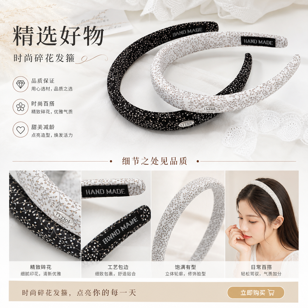 新款时尚发箍网纱轻奢气质百搭外出发饰夏季带齿高颜值头饰发箍女详情2