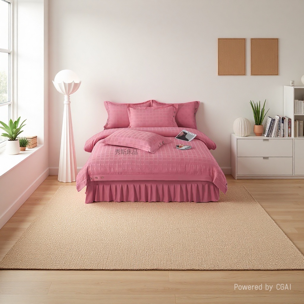 Wedding pink bedding set of Four pieces 2026 Home textile products Application Scenario