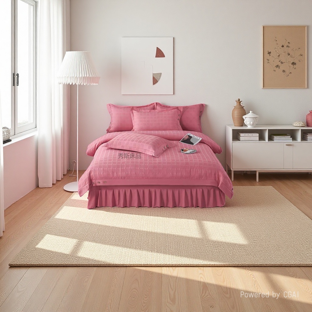 Wedding pink bedding set of Four pieces 2026 Home textile products