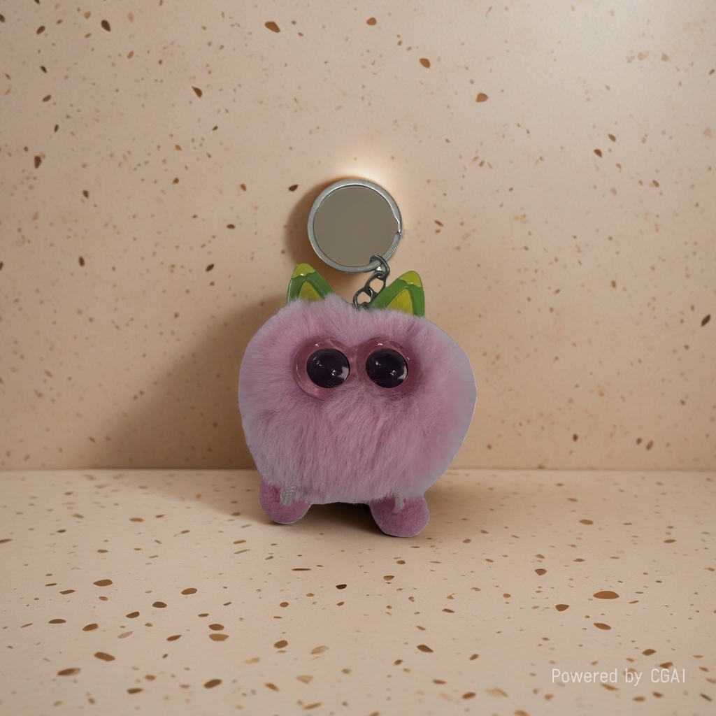 Pink plush toy keychain, trendy AI doll, trendy plush toy keychain