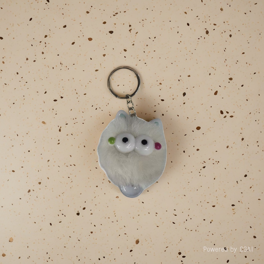 White doll, toy ball, key chain with bell, key hang details Picture