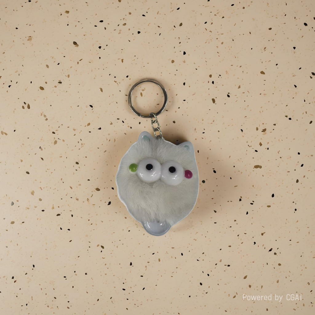 White doll, toy ball, key chain with bell, key hang Application Scenario