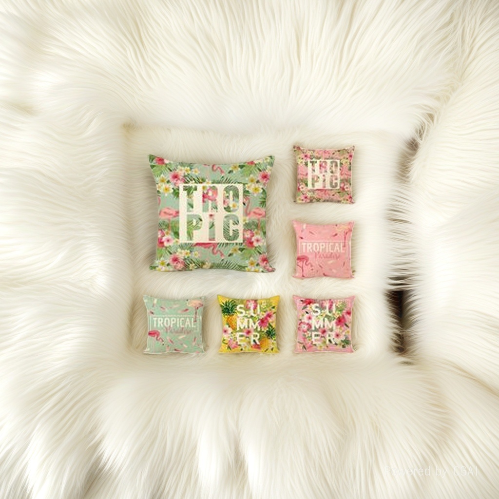 Tropical style throw pillow cushion, solid-color throw pillow and quilt, dual-purpose cartoon irregular-shaped custom
