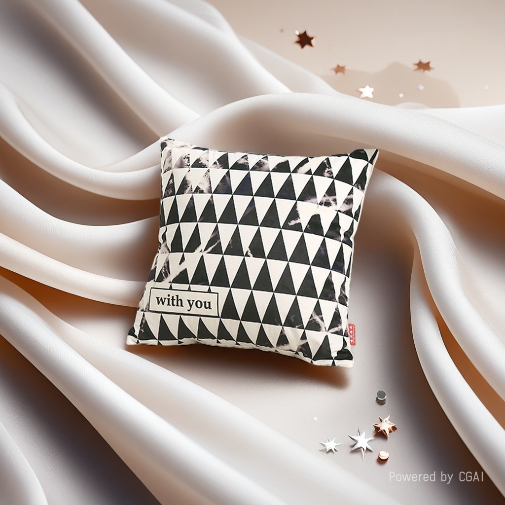 Black and white geometric pattern throw pillow cushion, dual-purpose throw pillow and quilt, solid color cartoon irregular shape customization