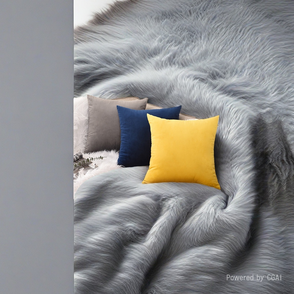 Solid-color cartoon irregular-shaped throw pillow, cushion and quilt dual-purpose decorative item details Picture