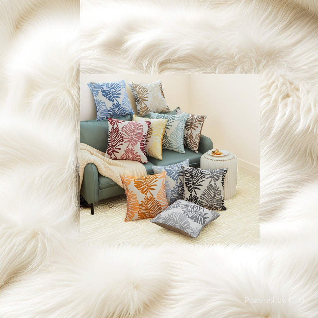 Wedding tropical plant-patterned throw pillows, hairscarves, sofa cushions and home wear matching Application Scenario