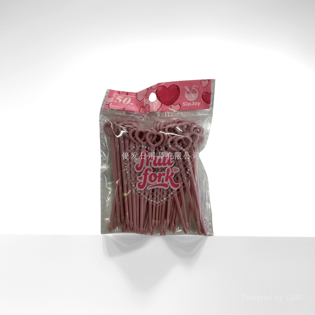 加厚塑料水果叉套装 一次性两齿叉子家用甜品蛋糕食用工具