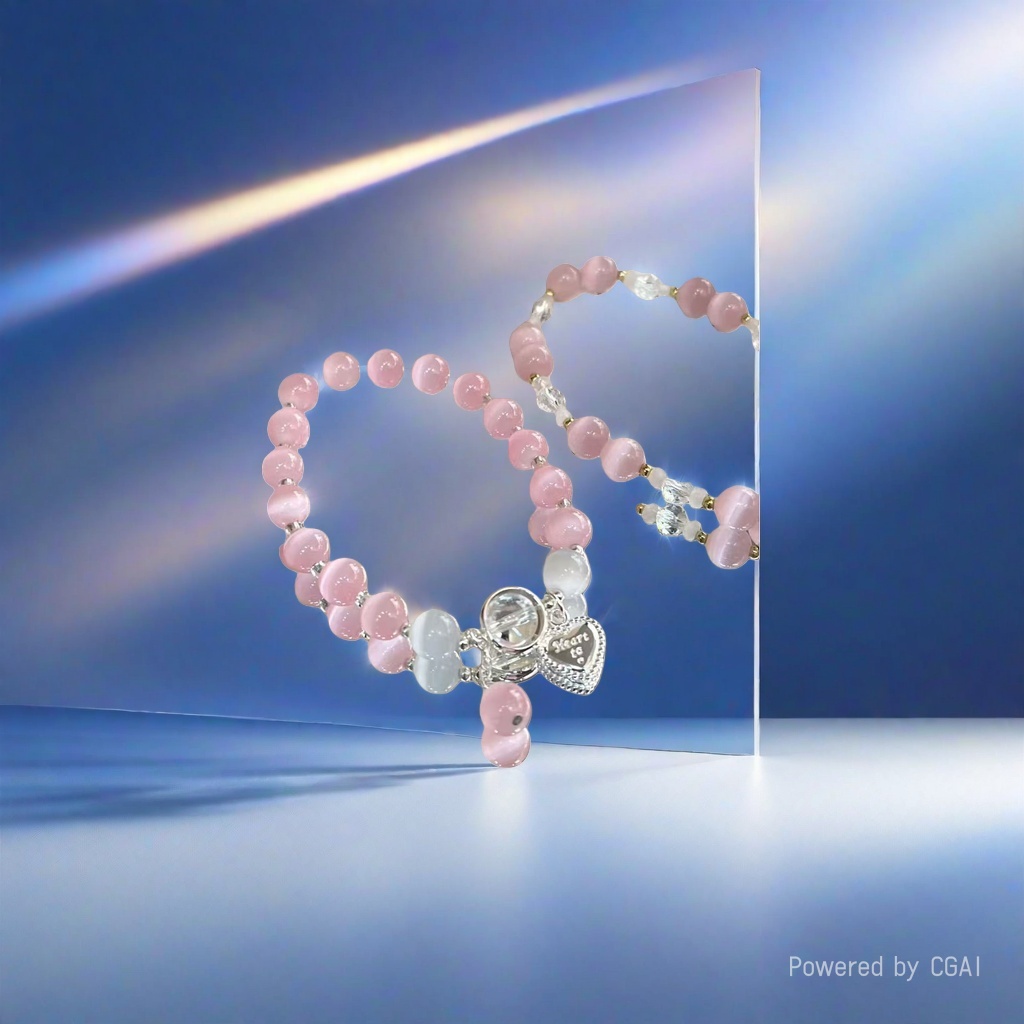 Pink crystal traditional Chinese medicine bracelet, handcrafted cultural play bracelet Application Scenario