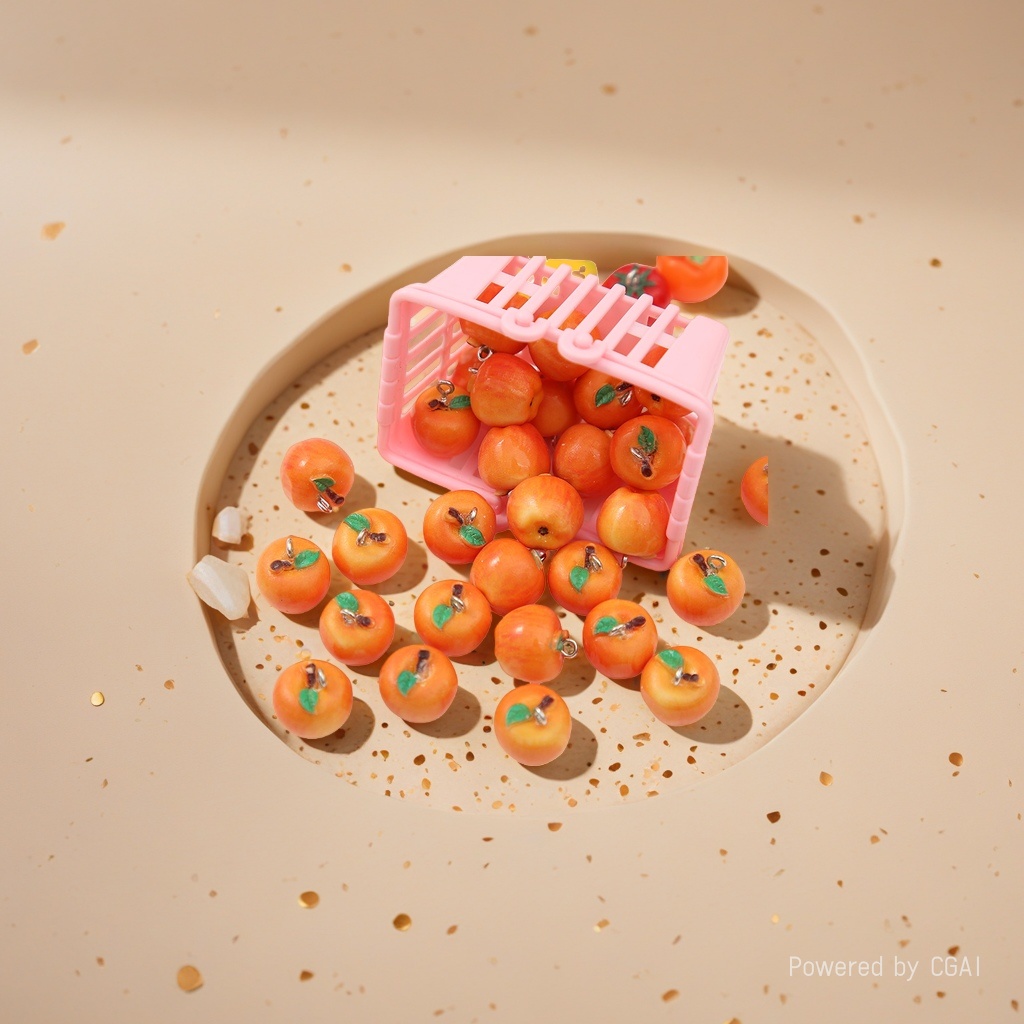 Simulated persimmon fruit resin three-dimensional food and play accessories