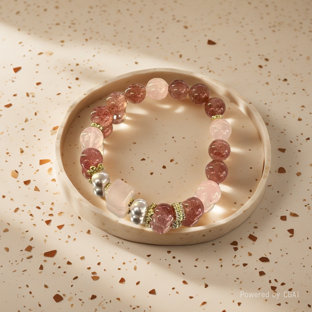 The new crystal bracelet and string is a fashionable and versatile accessory weighing 180g Specification image
