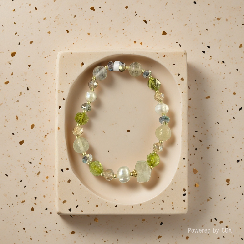 Crystal bracelet and string, a versatile accessory for women. Natural crystal beads, a fashionable layering style Specification image