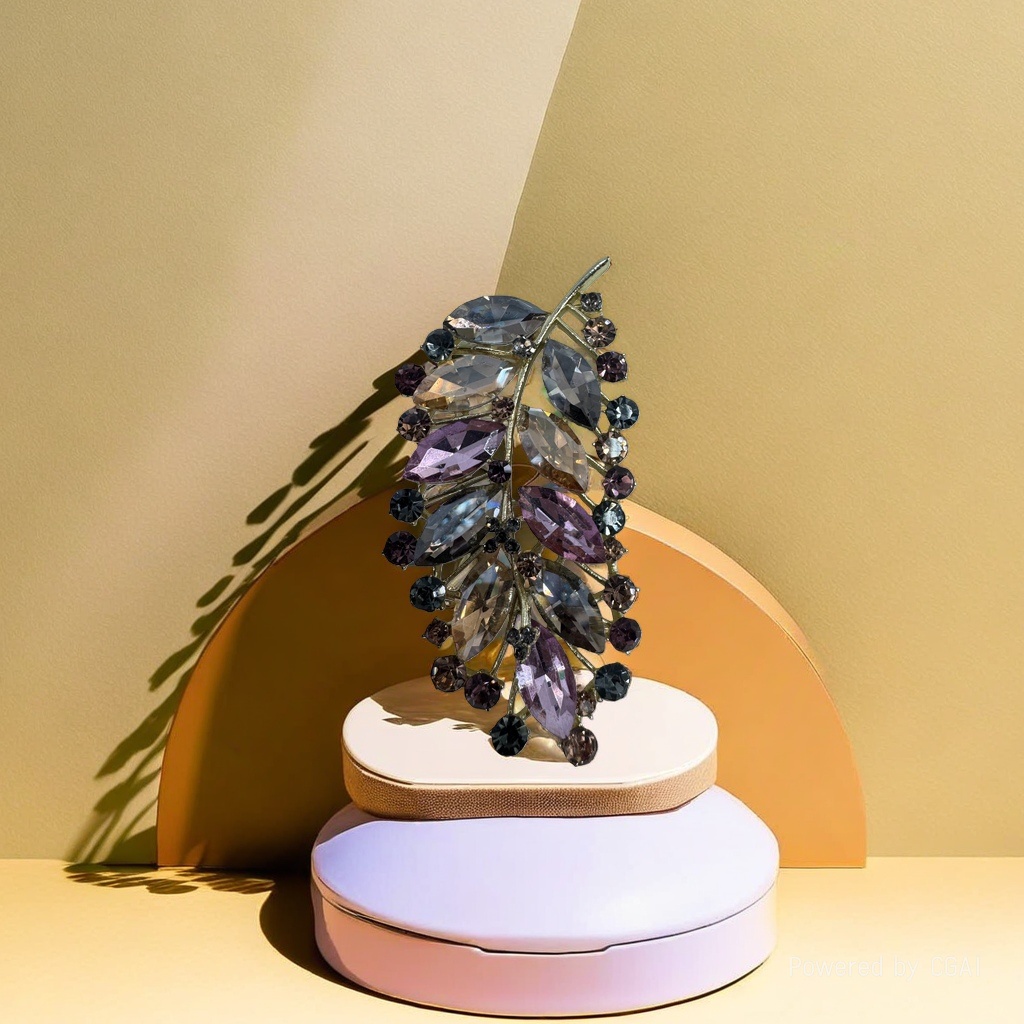 Crystal handcrafted leaf ornaments and natural crystal ball decorations details Picture
