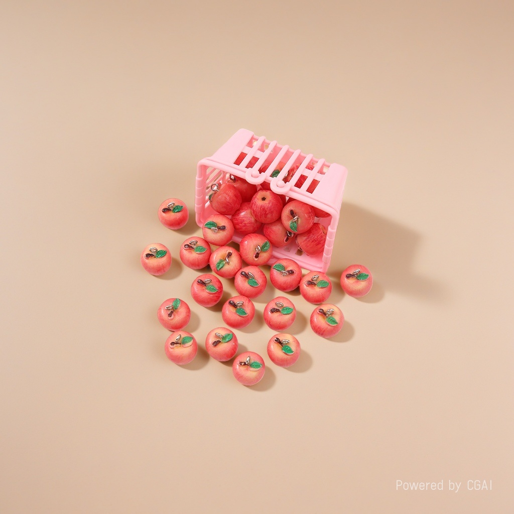 Wholesale of red apple-shaped simulated resin jewelry accessories Specification image