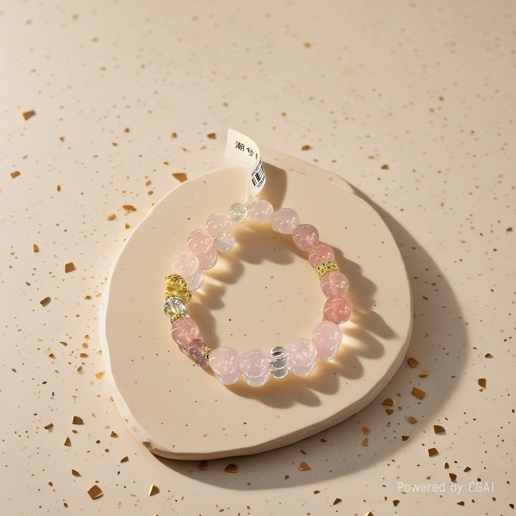Natural blue crystal pink crystal bead bracelet, crystal bracelet, loose beads 180g Specification image