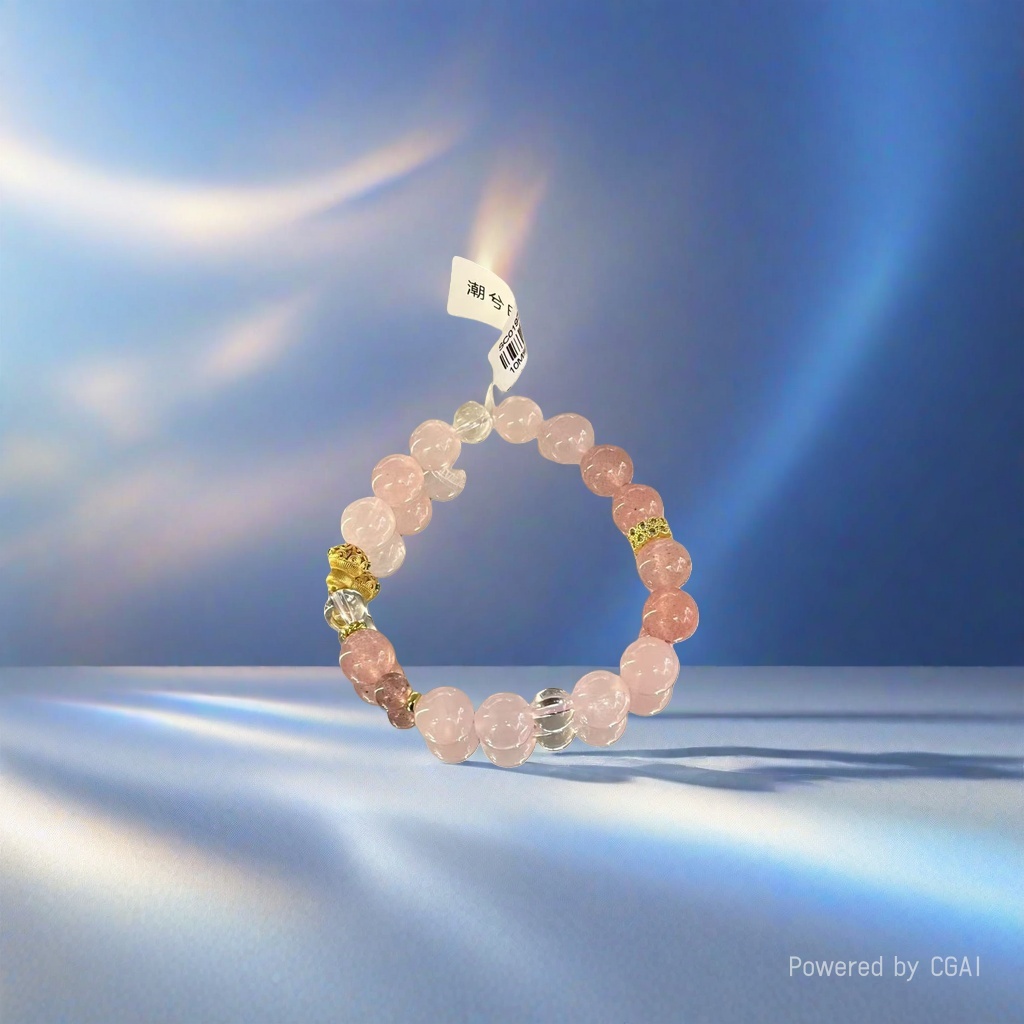 Pink crystal gold bracelet for women, irregular and versatile bracelet Application Scenario