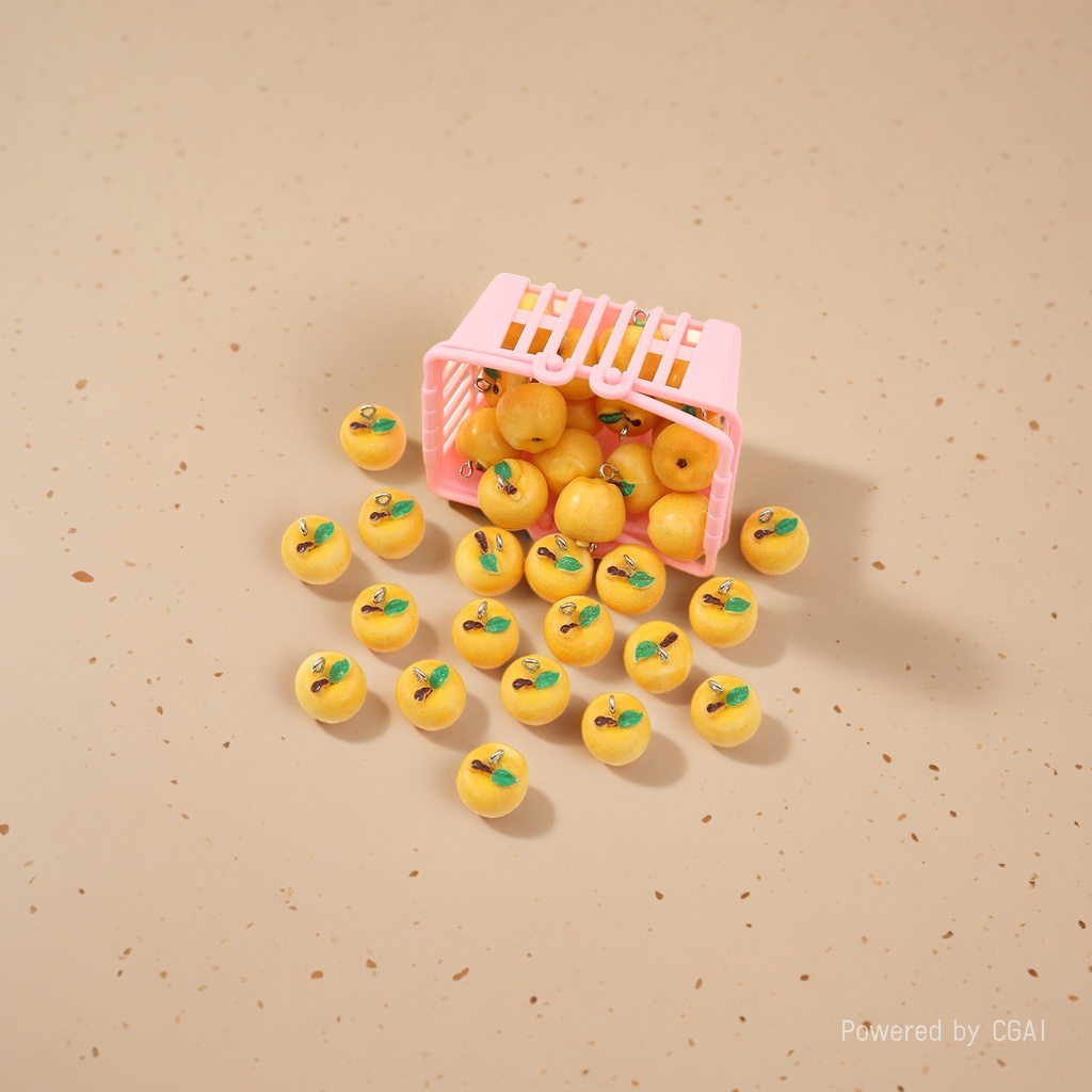 Simulated fruit and vegetable food, fruit-shaped beads, plastic baskets, food and toy accessories, three-dimensional resin parts Application Scenario