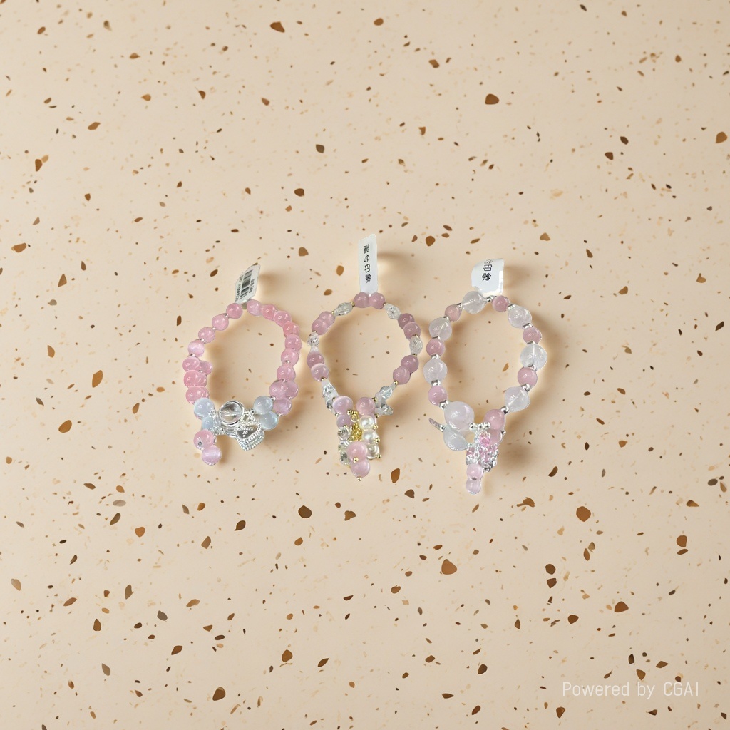 A new style of pink crystal bead bracelet, a fashionable crystal bracelet Specification image