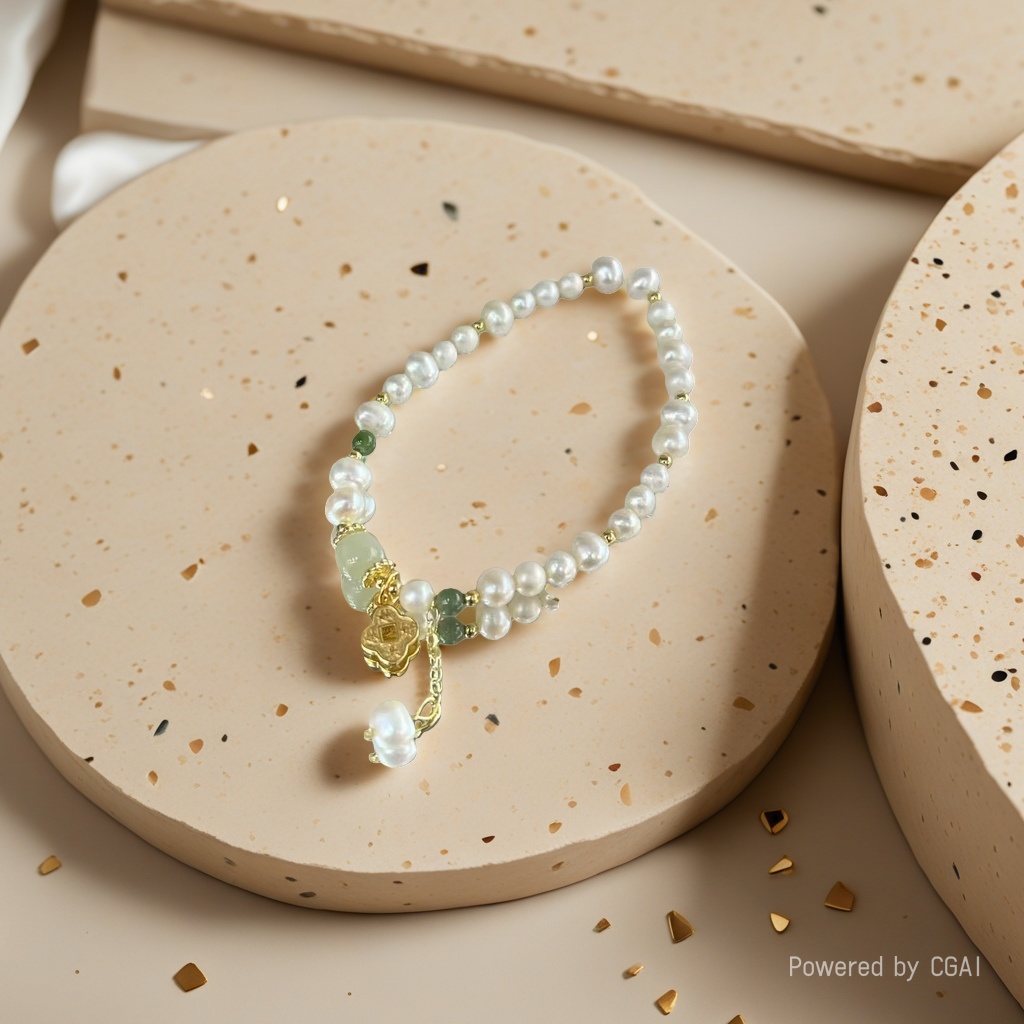 Korean Hwaji Jewelry Baroque pearl bracelet, natural freshwater pearl grains can be stacked and worn Specification image