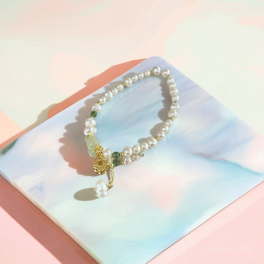 Korean Hwaji Jewelry Baroque pearl bracelet, natural freshwater pearl grains can be stacked and worn