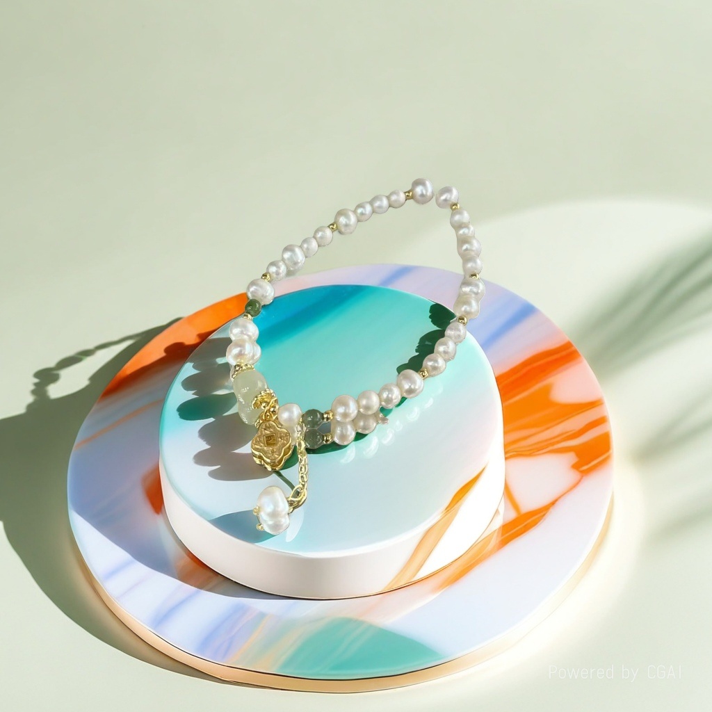 Korean Hwaji Jewelry Baroque pearl bracelet, natural freshwater pearl grains can be stacked and worn details Picture