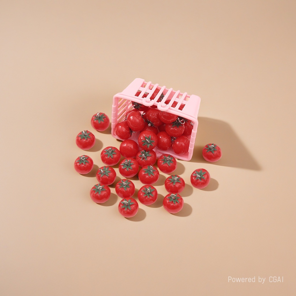 Red cherry tomato plastic basket cover decorative accessories details Picture