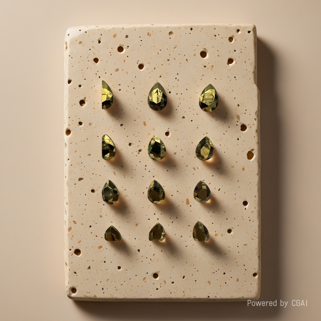 Golden teardrop-shaped strawberry crystal gemstone handicraft Specification image