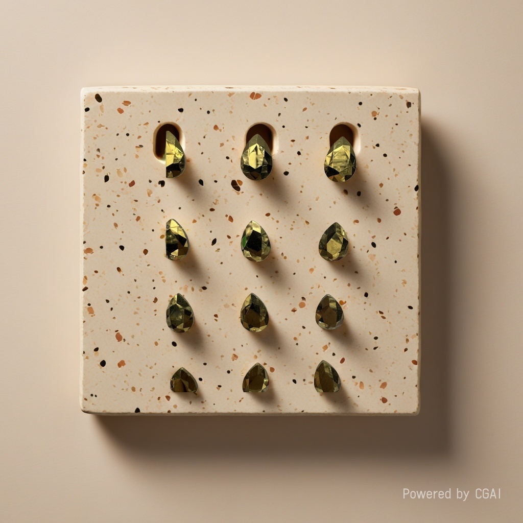 Golden teardrop-shaped strawberry crystal gemstone handicraft details Picture
