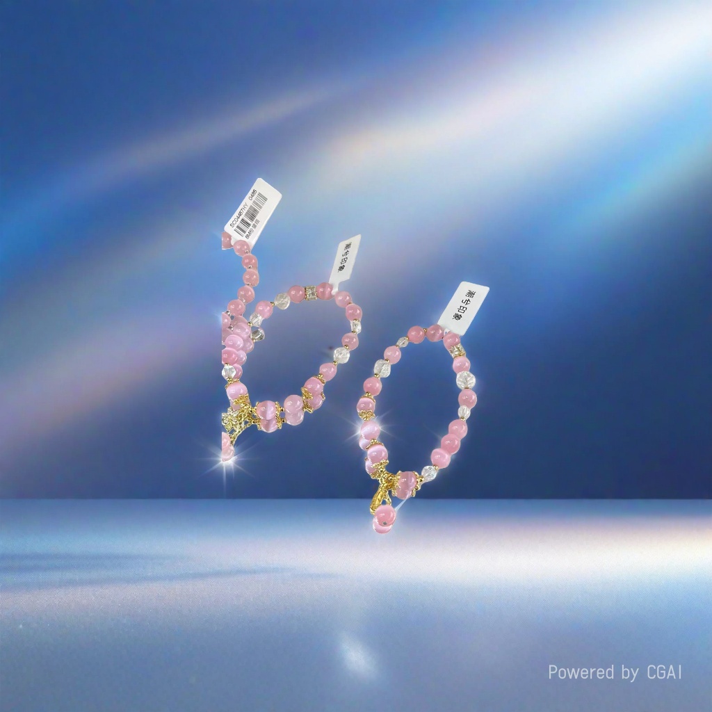 Pink crystal bead bracelet, a versatile and layered fashionable and light luxury crystal bracelet for women Application Scenario