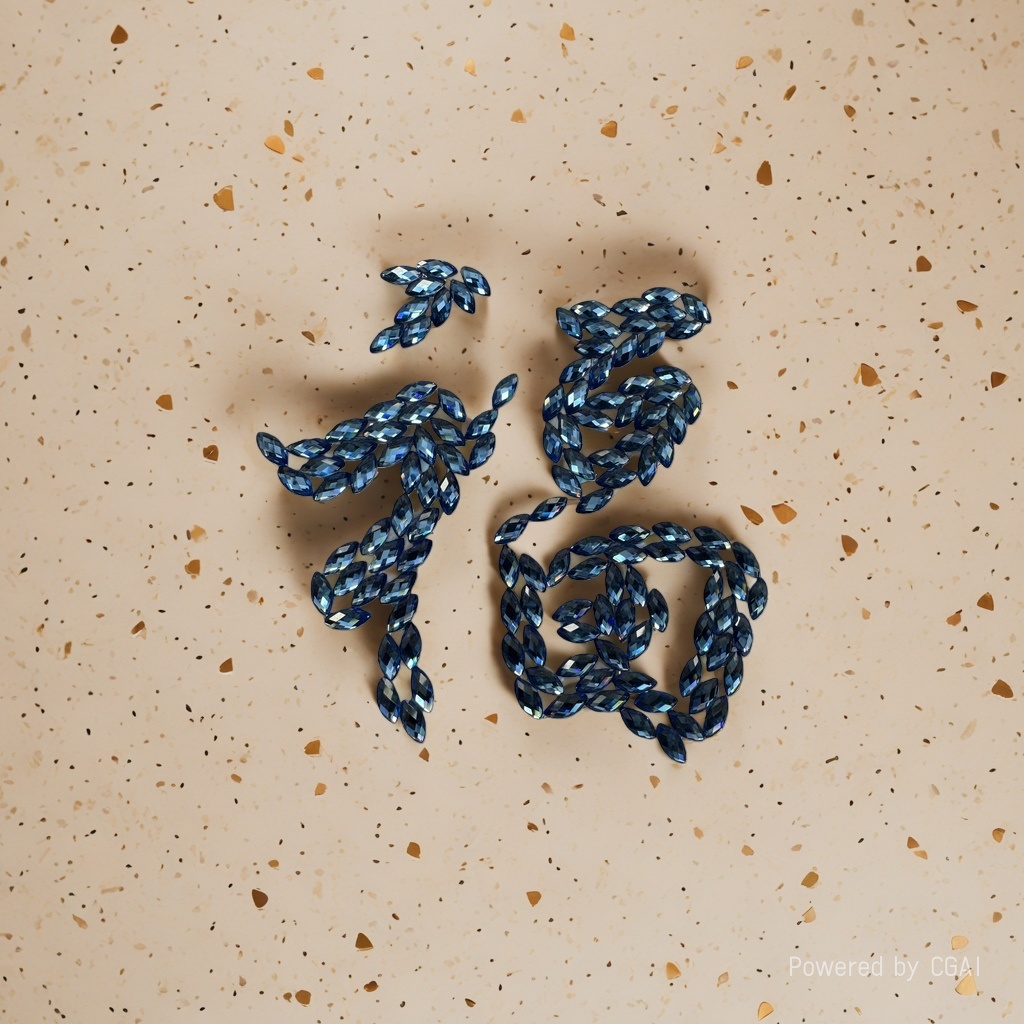 Blue rhinestone 3mm ball needle flower decorative diamond accessory Application Scenario