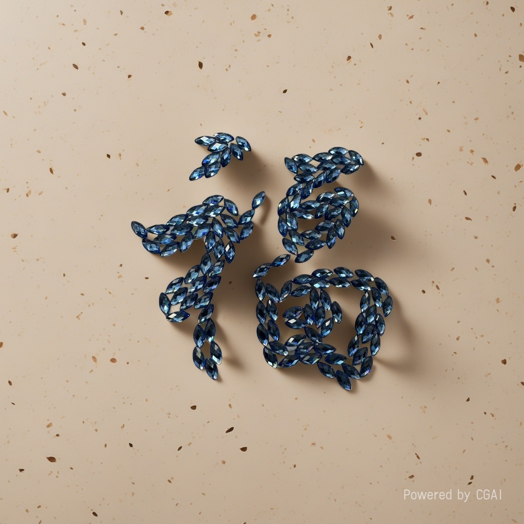 Blue rhinestone 3mm ball needle flower decorative diamond accessory details Picture