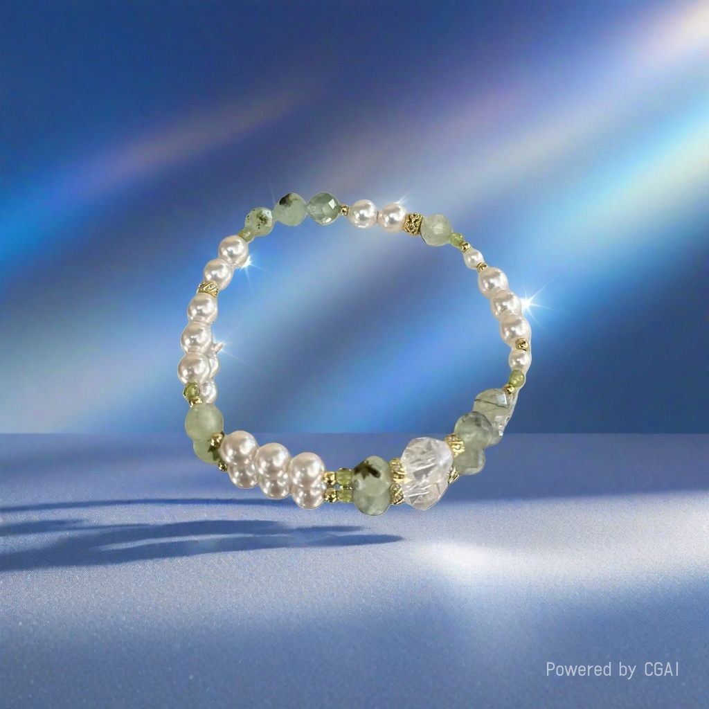 Korean Hwaji jewelry Baroque natural pearl and green stone bracelet bulk goods Application Scenario