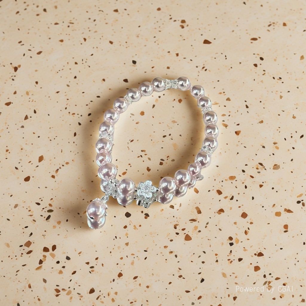 Korean Hwaji Jewelry Baroque natural pearl bracelet, 18cm adjustable, whitening and versatile Specification image