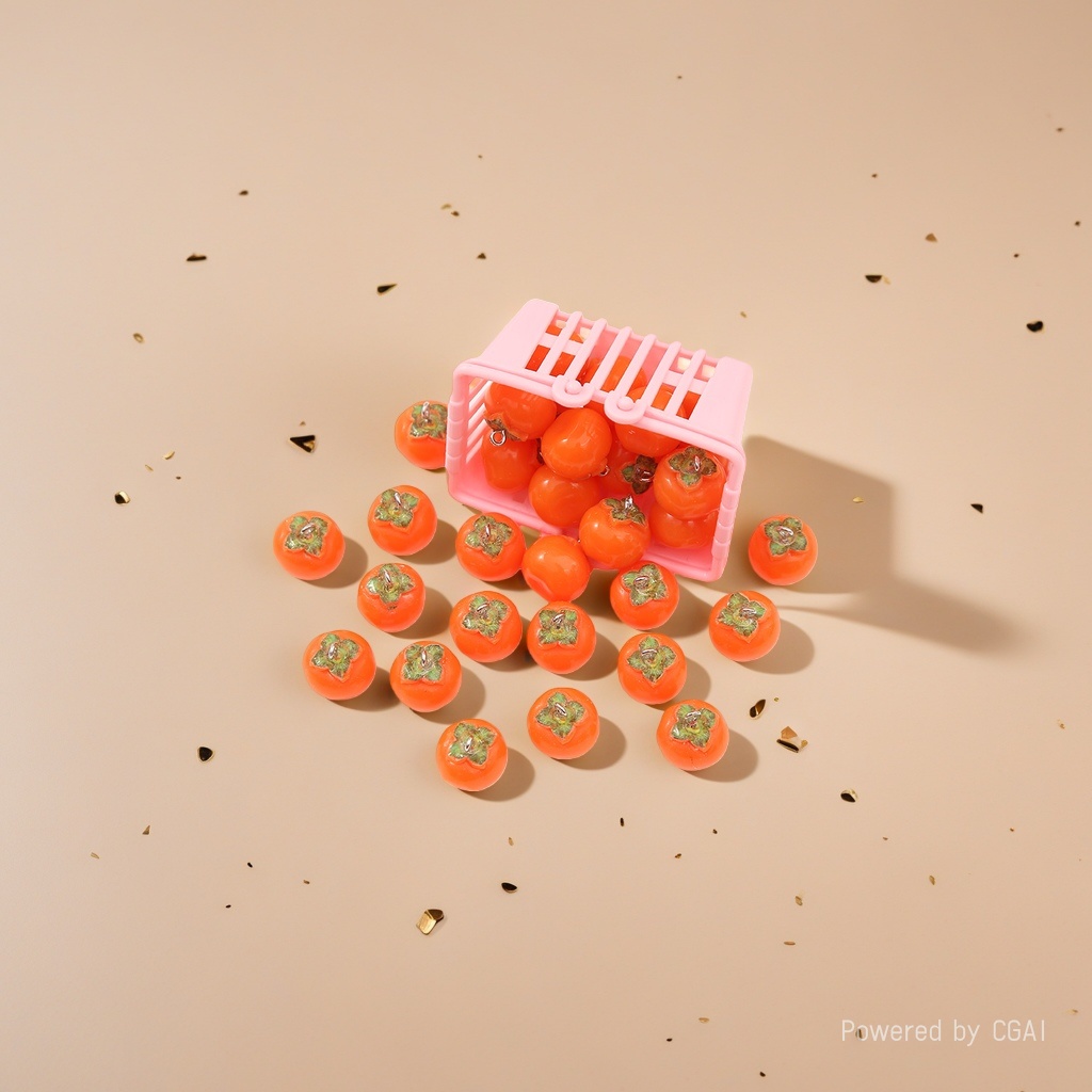 Wholesale of diy resin jewelry accessories in the shape of simulated persimmons Specification image