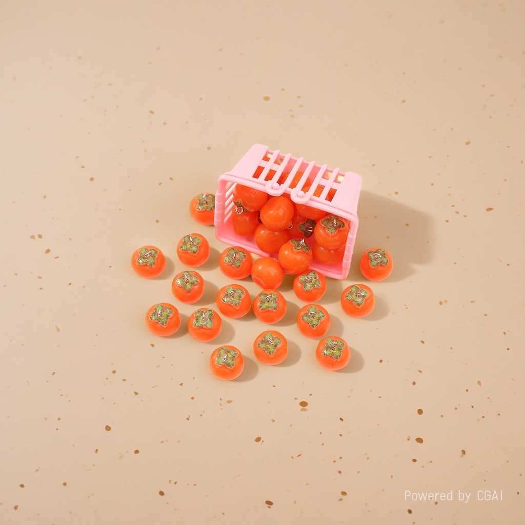 Wholesale of diy resin jewelry accessories in the shape of simulated persimmons details Picture