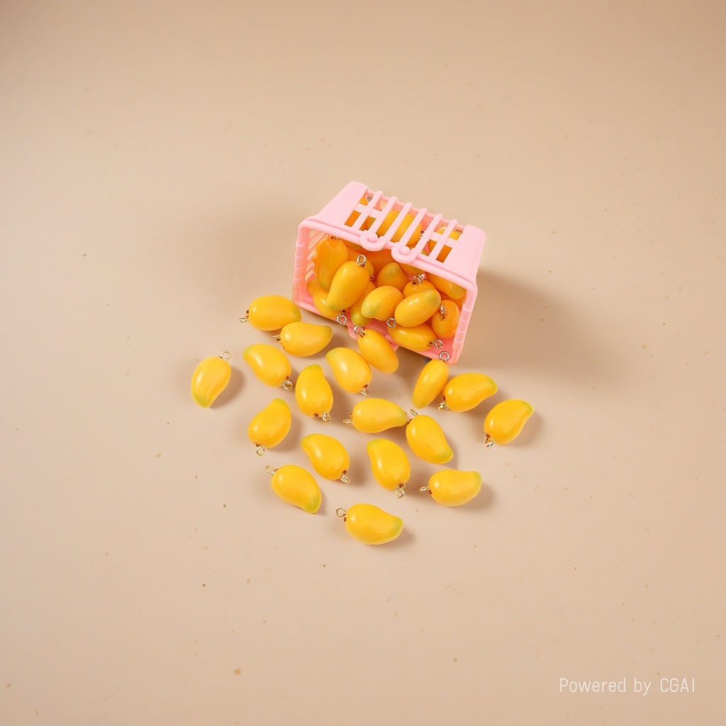Simulated mango plastic basket food and play accessories, simulated vegetable, bread and fruit three-dimensional resin accessories Application Scenario