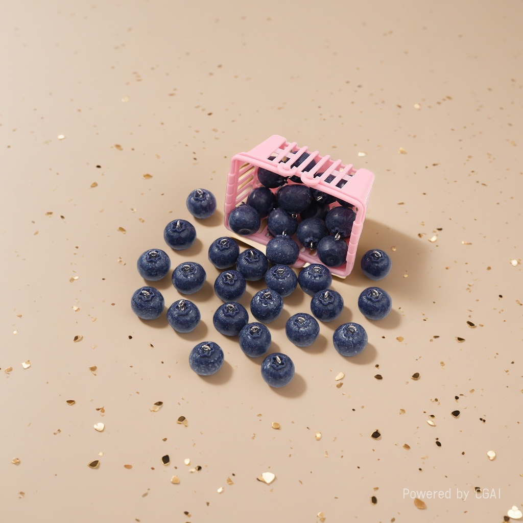 Simulated blueberry plastic basket food and play accessories, simulated vegetable, bread and fruit three-dimensional resin accessories Application Scenario