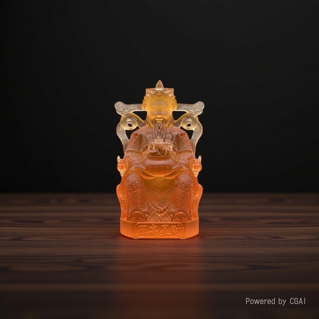 Ancient-style glazed God of Wealth figurines in various sizes, the God of Wealth statue for attracting wealth, wholesale Buddha statues for home living room worship, and carved patterns Specification image