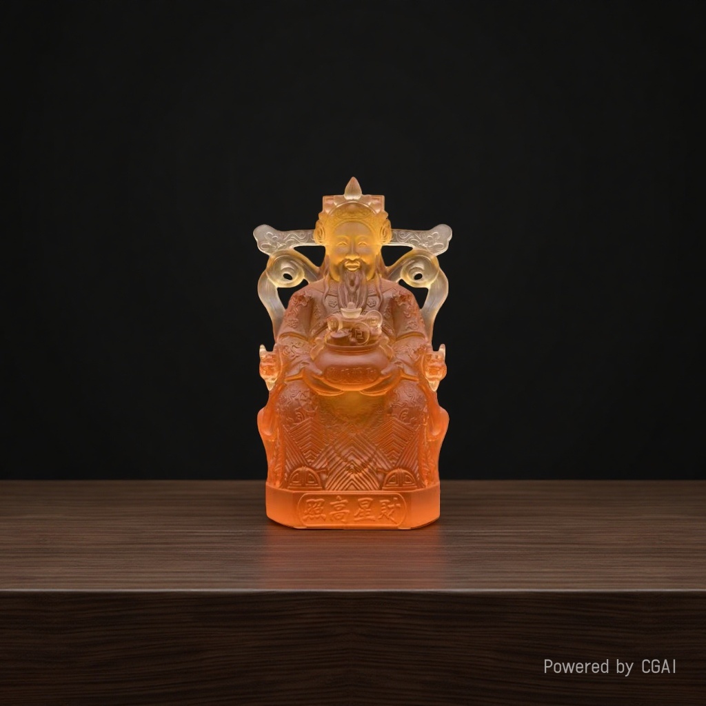 Ancient-style glazed God of Wealth figurines in various sizes, the God of Wealth statue for attracting wealth, wholesale Buddha statues for home living room worship, and carved patterns Application Scenario
