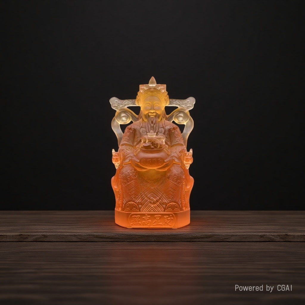 Ancient-style glazed God of Wealth figurines in various sizes, the God of Wealth statue for attracting wealth, wholesale Buddha statues for home living room worship, and carved patterns details Picture