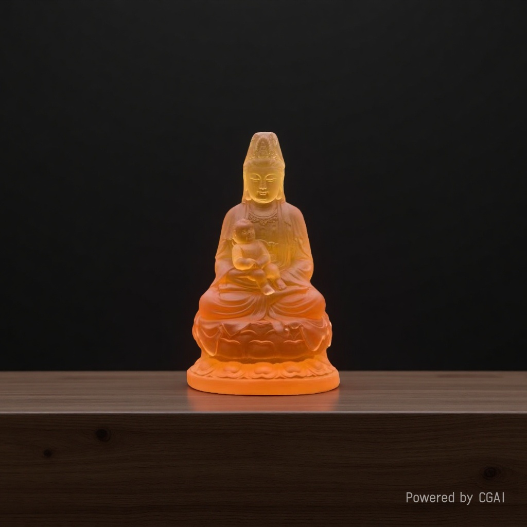 Ancient-style glazed Buddha statue ornaments for the Bodhisattva Guanyin to be offered in home Buddhist halls and temples Specification image