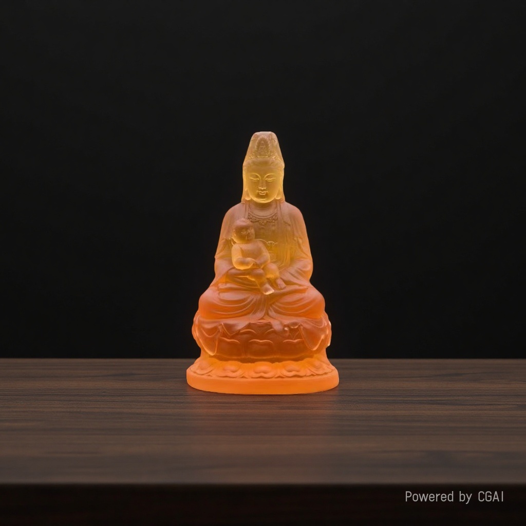 Ancient-style glazed Buddha statue ornaments for the Bodhisattva Guanyin to be offered in home Buddhist halls and temples details Picture