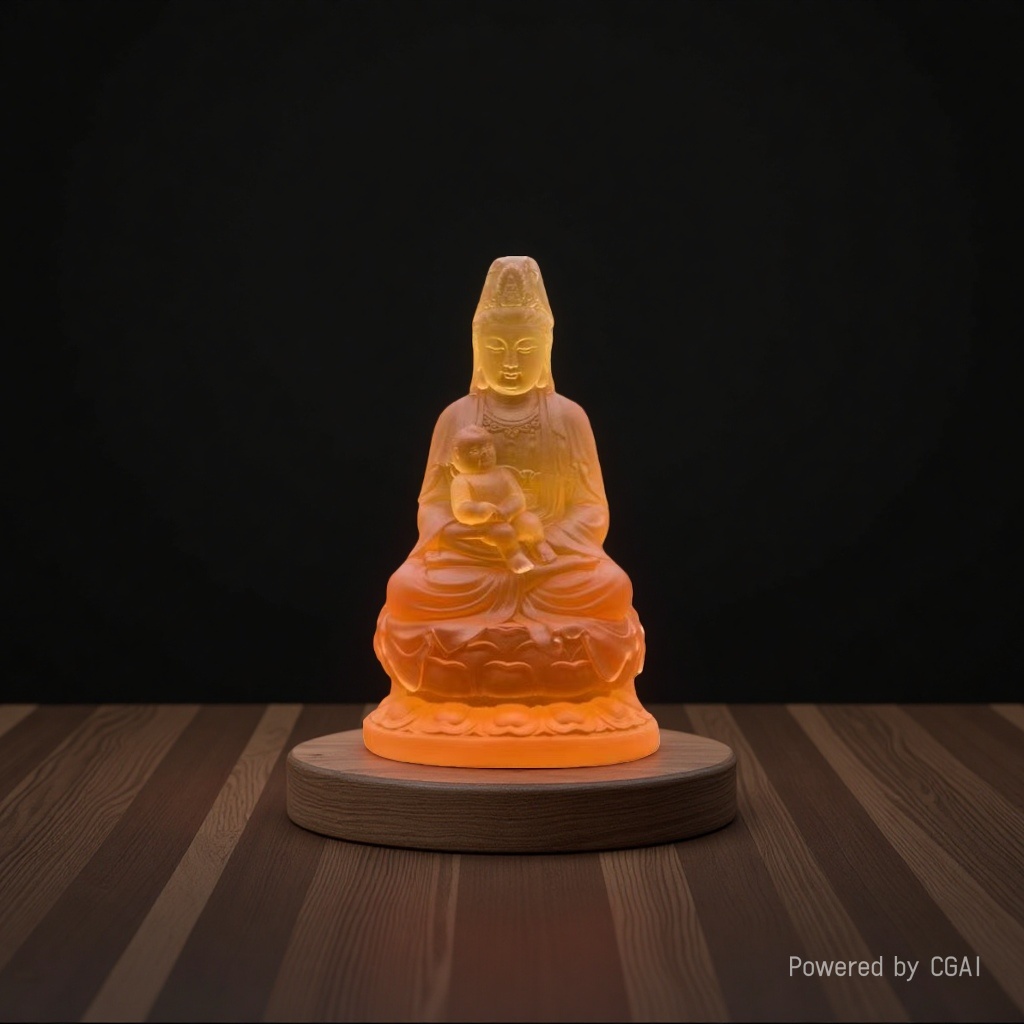 Ancient-style glazed Buddha statue ornaments for the Bodhisattva Guanyin to be offered in home Buddhist halls and temples Application Scenario