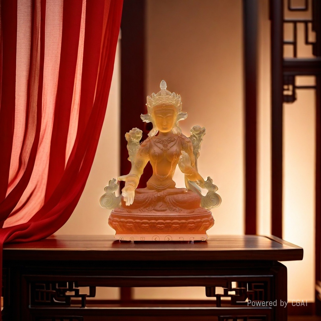 Ancient-style glass mother, Tibetan Bodhisattva Avalokitesvara Bodhisattva Salvation Buddha Mother, resin glass small Buddha statue close to the craftsmanship of the Buddha Specification image