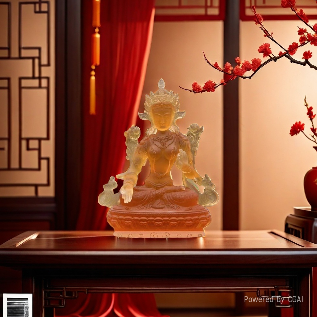 Ancient-style glass mother, Tibetan Bodhisattva Avalokitesvara Bodhisattva Salvation Buddha Mother, resin glass small Buddha statue close to the craftsmanship of the Buddha Application Scenario
