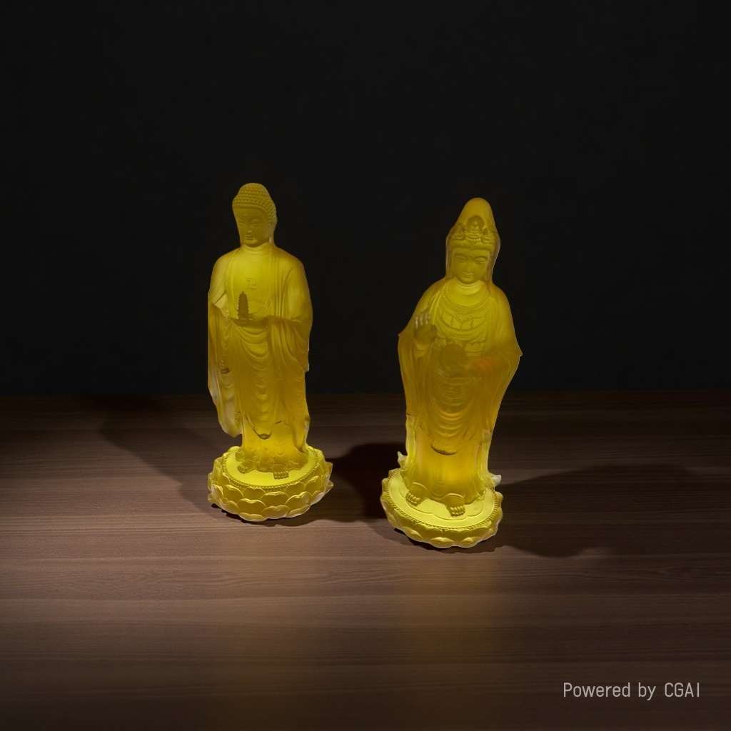 Ancient-style glassware, Chinese-style water glassware, Western Three Sages Guanyin Bodhisattva Buddha statue, home living room, worship Buddha utensils, car ornaments, Zen meaning Application Scenario