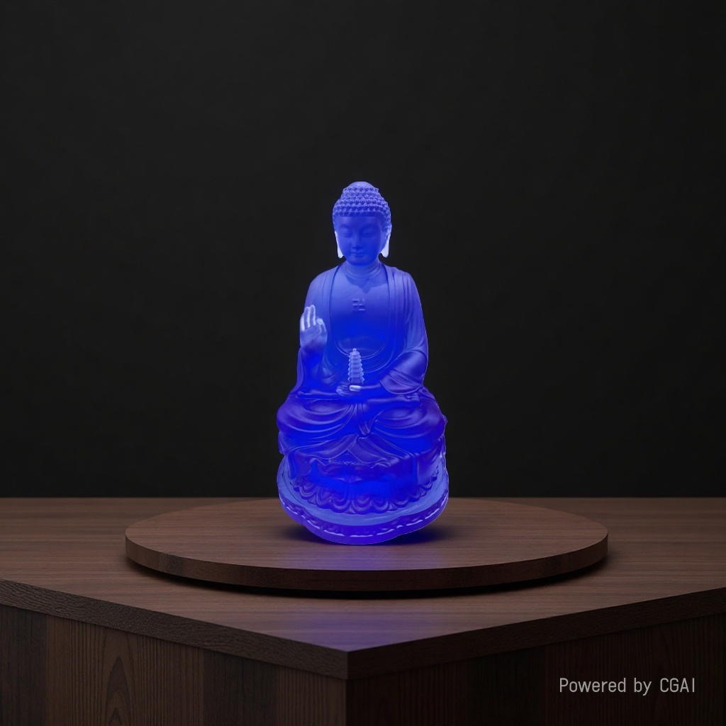 The glass Medicine Buddha statue, temple offering ornaments, Sakyamuni Buddha, Amitabha Buddha, Buddha hall, temple glass factory Application Scenario