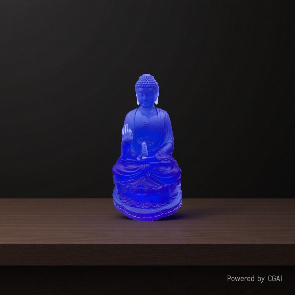 The glass Medicine Buddha statue, temple offering ornaments, Sakyamuni Buddha, Amitabha Buddha, Buddha hall, temple glass factory Specification image