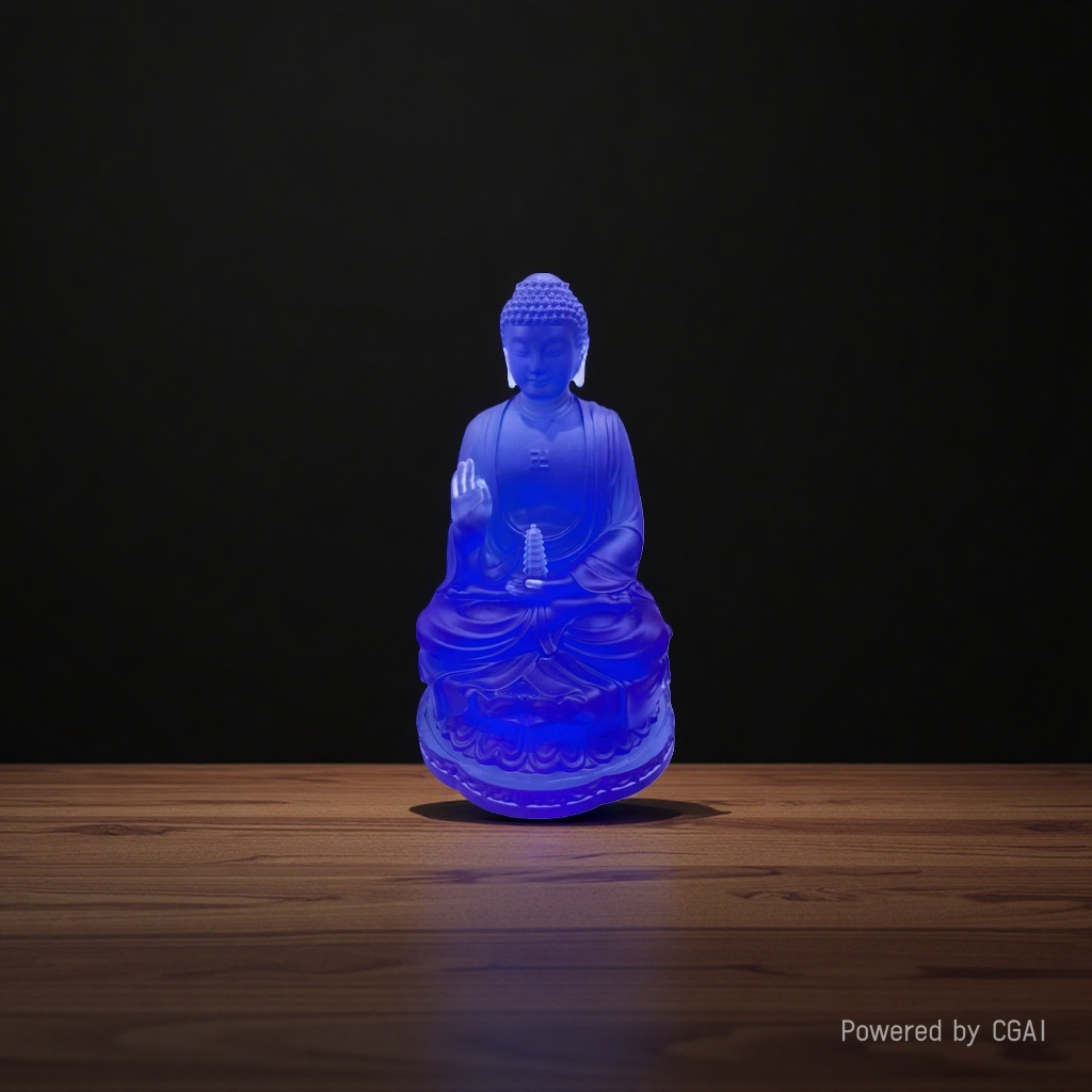 The glass Medicine Buddha statue, temple offering ornaments, Sakyamuni Buddha, Amitabha Buddha, Buddha hall, temple glass factory details Picture