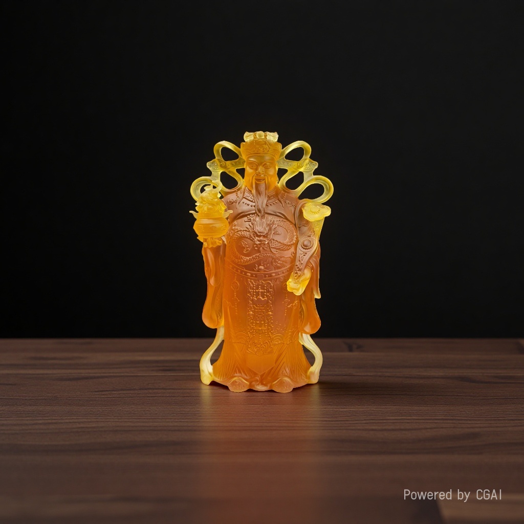 Factory direct supply of ancient-style glass God of Wealth Chinese Zen-style decorative items, wealth-gathering Buddha statues for home gifts, handcrafted gifts for business openings Application Scenario